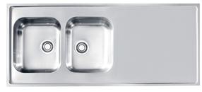 Virtuvinė plautuvė Alveus Classic Pro 110 Sat, nerūdijantysis plienas, 60 cm x 140 cm x 19 cm, chromo sp.