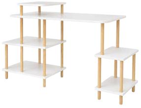 Rašomasis stalas su lentyna Kalune Design Peka 0013, 45 cm x 140 cm, 76 cm, balta sp.