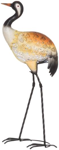 Sodo dekoracija "Paukštis" Tarmo Solar Crane, 33 cm x 20 cm x 73 cm, ruda sp./balta sp./juoda sp.