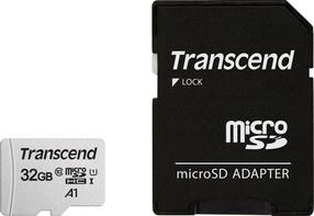 Карта памяти Transcend TS32GUSD300S-A, 32 GB, 95 Мб/с - 45 Мб/с