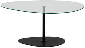 Kavos staliukas Kalune Design Porto, skaidri sp./juoda sp., 90 cm x 60 cm x 40 cm