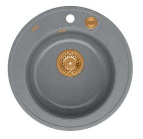 Кухонная мойка Quadron Morgan 210, гранит, 51 см x 51 см x 22 см, серебристый цв./медный цв.