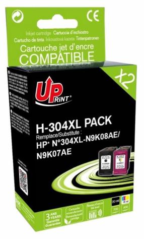 Spausdintuvo kasetė Uprint H-304XL-PACK, juoda sp./geltona sp./žydra sp., 38 ml