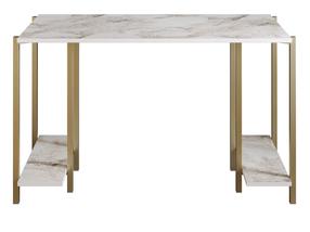 Kompiuterio stalas Kalune Design Reader 541HDL1113, 125 cm x 60 cm, 73.8 cm, aukso sp./balta sp.