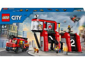 Konstruktors LEGO® City Ugunsdzēsēju depo un ugunsdzēsēju auto 60414, 843 gab.