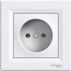 Kontaktligzda Schneider Electric Asfora EPH3000121, rozete bez zemējuma, IP20, balta krās.