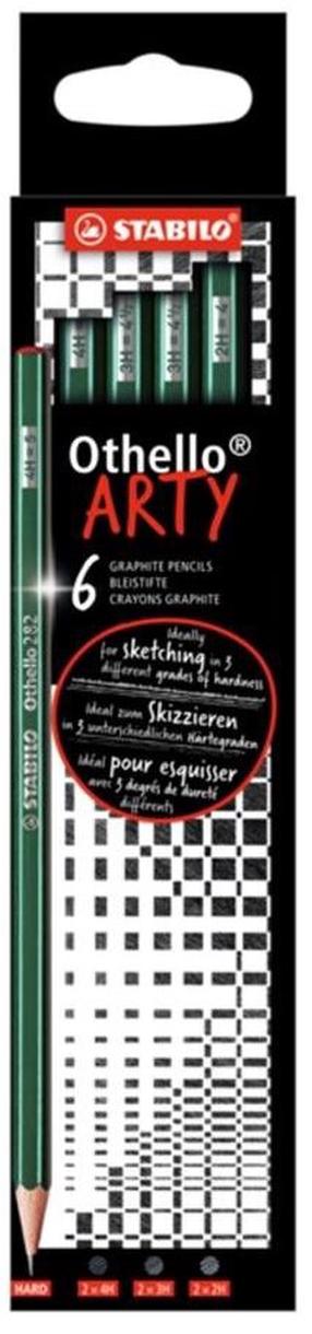 Grafiitpliiats Stabilo Othello 282 Arty, 4H/3H/2H, roheline v./hall v., 6 tk