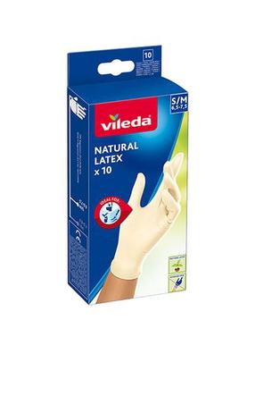 Cimdi lateksa Vileda Natural Latex, S/M, 10 gab.