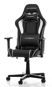 Spēļu krēsls DXRacer Prince P08-NW, 48 x 55 x 124 - 133 cm, balta krās./melna krās.