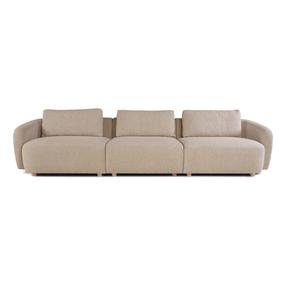 Sofa Domoletti Tiva, kreminė sp./taupe sp., 310 x 90 cm x 70 cm
