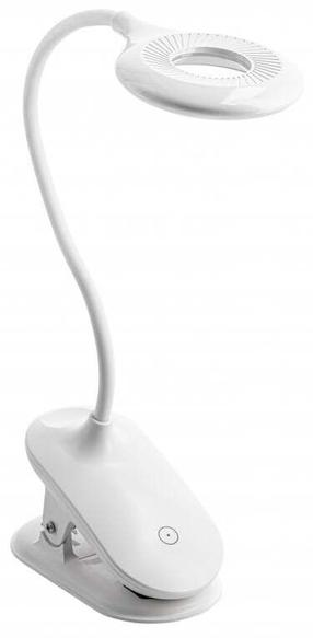 Galda lampa ar skavu GTV Ringo LB-RIN4W-00-DEC, LED, 4W, balta krās./balta krās.