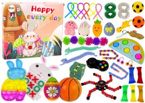 Sensorā rotaļlieta, komplekts Lean Toys Happy Every Day, daudzkrāsaina, 42 gab.