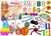 Sensorinis spaudomas žaislas, rinkinys Lean Toys Happy Every Day, įvairių spalvų, 42 vnt.