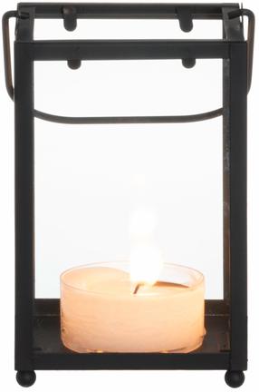 Laterna 4Living Cube 636625, stikls/metāls, 13.9 cm, melna krās.