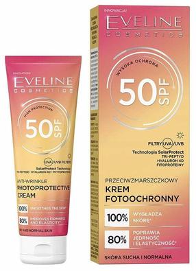 Päevituse hoolduskreem tooted näole Eveline Anti-wrinkle Photoprotective SPF50, 30 ml