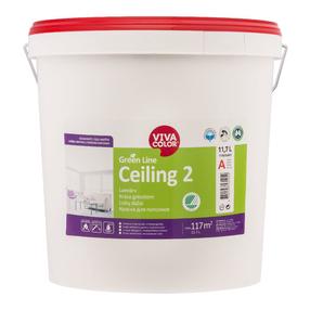 Krāsa Vivacolor Green Line Ceiling, balts krās., 11.7 l