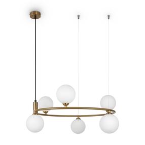 Светильник навесной Maytoni Ring MOD013PL-06BS1, G9, 6 x 25 Вт, белый цв. / золотой цв.