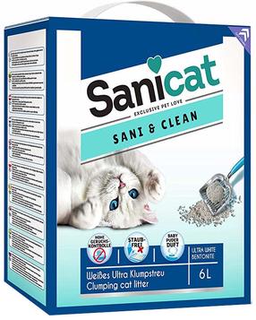 Kaķu smiltis Sanicat, organiskās (cementējošās), 6 l