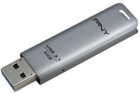 USB atmintinė PNY Elite Steel 3.1, sidabro sp., 64 GB