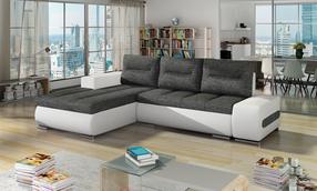Kampinė sofa Ottavio Sawana 05, Soft 17, balta sp./pilka sp., kairinė, 180 x 275 cm x 85 cm