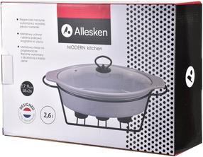 Marmīts Allesken Modern Kitchen, 2600 ml, 38 cm x 26 cm x 7.9 cm, pelēka krās., akmens masa