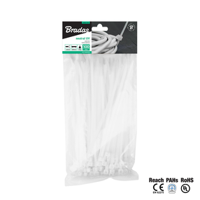 Kinnitusrihm Bradas, plastmass, valge v., 500 mm x 8.8 mm