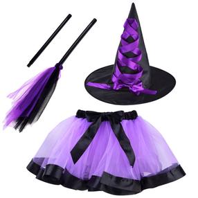 Karnevāla tērps bērniem, ragana ZA4806 FI, melna krās./violeta krās., 100-115 cm