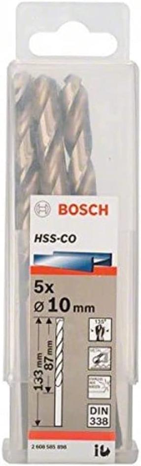 Metāla urbju komplekts Bosch Powertools, metāla, hss-co, taisne, 10 mm x 13.3 cm