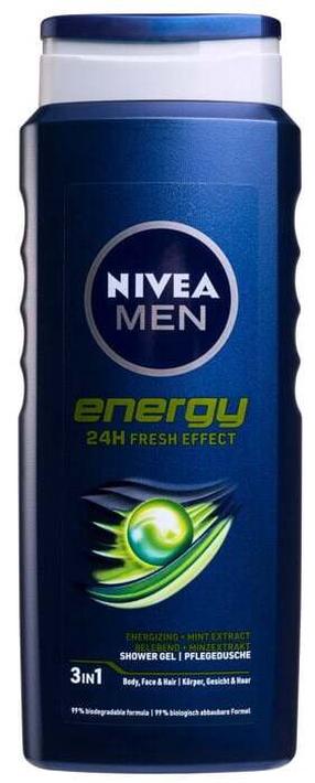 Kūno prausimosi želė Nivea Men Energy, 500 ml