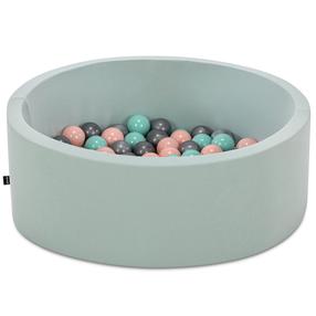 Baseinas su kamuoliukais Kalune Design Bubble Pops, ⌀ 7 cm, mėtinė (mint) sp. pilka sp.