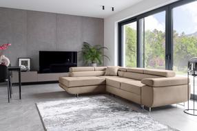 Kampinė sofa Anton Cover 02, šviesiai ruda sp., kairinė, 202 x 275 cm x 90 cm