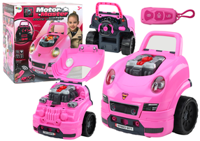 Bērnu darbarīku komplekts Motor Master, rozā krās.