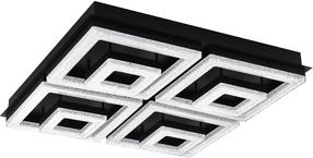 Šviestuvas lubų Eglo Fradelo 1 99328, LED, 3000 °K, 1 x 46.5 W, skaidri sp. / juoda sp.