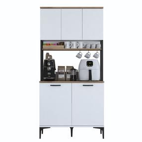 Laisvai pastatoma virtuvės spintelė Kalune Design JE193, balta sp., 90.2 cm x 40 cm x 184.2 cm
