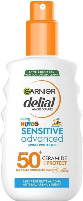Purškiklis įdegio priežiūrai Garnier Delial Kids Sensitive Advanced SPF50+, 150 ml