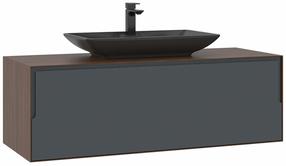 Vannas istabas skapis ar izlietni Kalune Design Craft, antracīta krās./melns krās./valriekstu krās., 50 cm x 120 cm x 400 cm