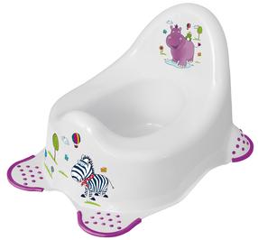 Naktspodiņš Keeeper Baby Steady Potty Hippo, balta krās./violeta krās., 27 cm x 38 cm x 23.5 cm