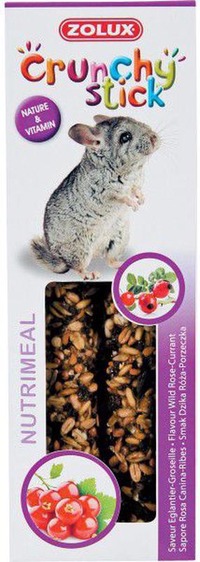 Maistas graužikams Zolux Crunchy Stick Wild Rose & Currant, šinšiloms, 0.115 kg