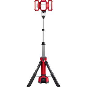 Statybinis prožektorius su stovu, kabinamas FLEX TL 4000, 1000 - 4000 lm, aliuminio sp./raudona sp.