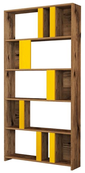 Pastatoma lentyna Kalune Design Lima 845HCT3645, geltona sp./riešuto sp., 180 cm x 90 cm x 20 cm