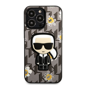 Telefona vāciņš Karl Lagerfeld Monogram Ikonik, pelēka krās., Apple