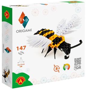 Popierinių figūrų gaminimo rinkinys Alexander 3D Origami Bee, balta sp./juoda sp./geltona sp.