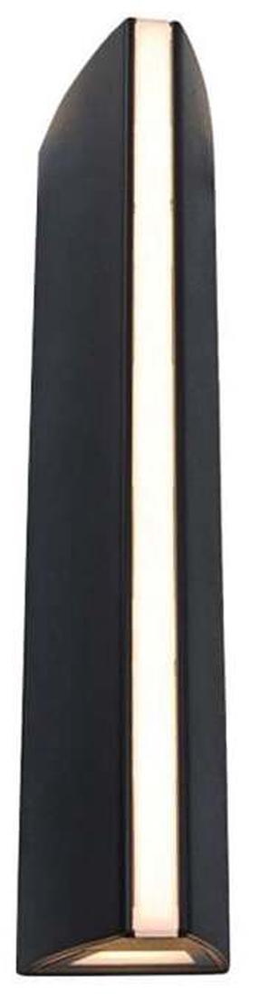 Sieninis lauko šviestuvas Lutec Leo, 14.5W, LED, IP54, juoda sp., 6.6 cm x 30 cm