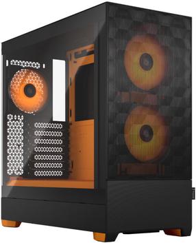 Корпус компьютера Fractal Design Pop Air RGB TG Clear Tint, черный цв./oранжевый цв.