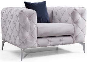 Krėslas Hanah Home Como 569HLN1502, šviesiai pilka sp., 108 cm x 90 cm x 70 cm