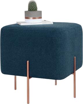 Pufas Hanah Home Copper 62, tamsiai mėlyna sp./vario sp., 40 cm x 40 cm x 42 cm