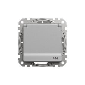 Розетка Schneider Electric Sedna Design SDD213023, c заземлением, IP44, серебристый цв.