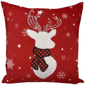 Kalėdinis dekoratyvinės pagalvėlės užvalkalas JCLA-44, balta/raudona, 40 cm x 40 cm