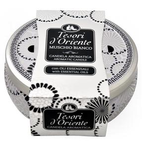 Svece, aromātiskā Mondex Tesori White Mush, 200 g, balta krās.