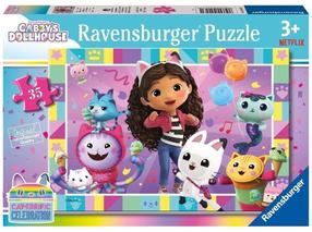 Puzle Ravensburger Gabbys Dollhouse Lets Celebrate, 18 cm x 26 cm, 35 gab., daudzkrāsaina